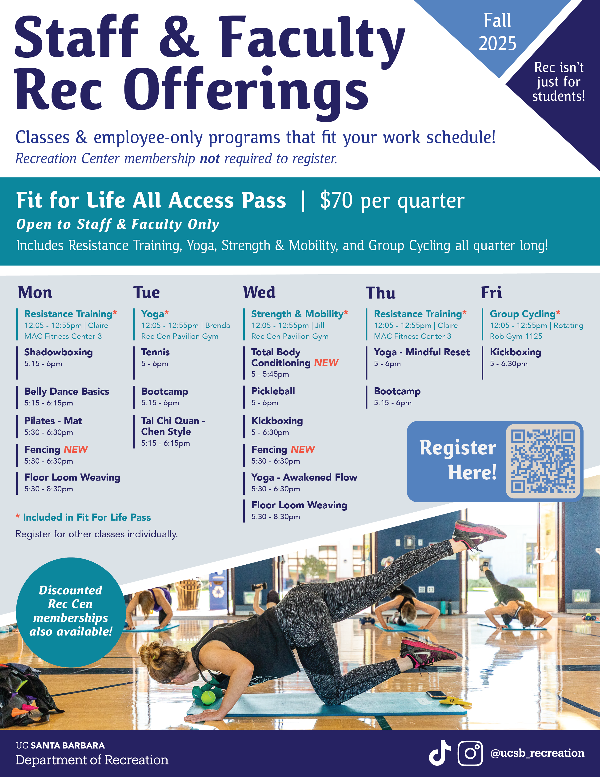 Staff and faculty offerings Fall 2025