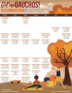 Get up GAUCHOS! FREE Classes October 12 – December 6 live on Zoom