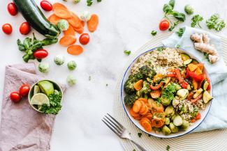 A delicious salad with lots of vegetables.