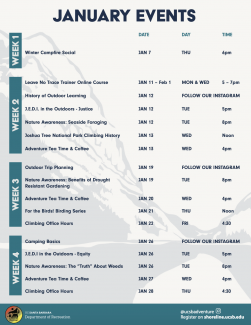 January Events- Adventure Program